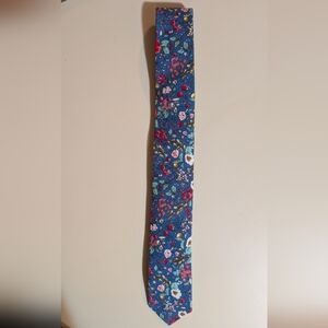 Dazi Floral Blue Men's Skinny Tie